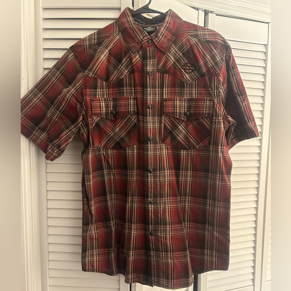 Harley Davidson Motor Clothes Short Sleeved Shirt Medium